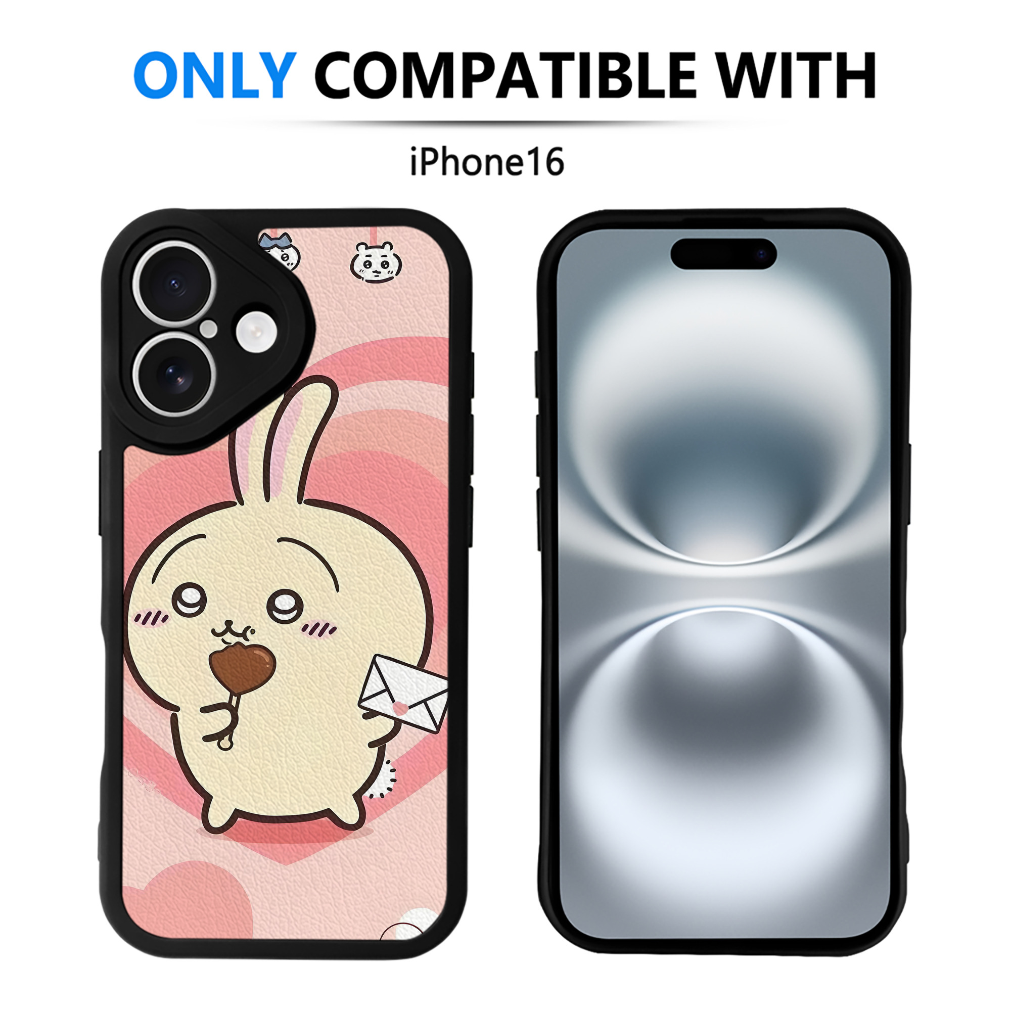 （画像用） ちいかわ Chii-kawa 【iPhone 16シリーズ対応】シリコンスマホケース（レザー調） 材質：シリコン